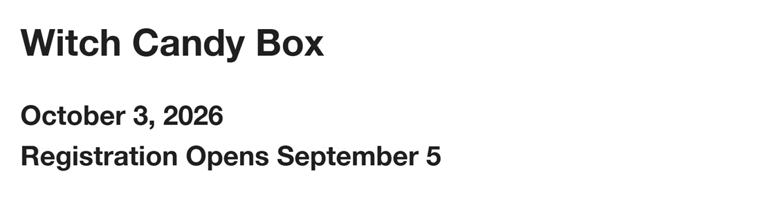 Home Depot upcoming workshop listing for the Witch Candy Box on October 3, 2026, with registration opening September 5